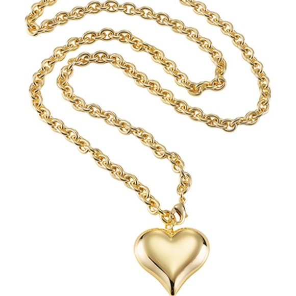 Puffy Heart Pendant Long Necklace - Picture 3 of 3